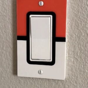 Pokémon red/white Light Switch Cover (Set of 2)